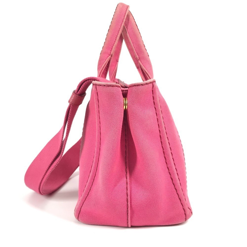 Prada Canapa logo tote bag shoulder crossbody handbag pink canvas - Picture 5 of 15